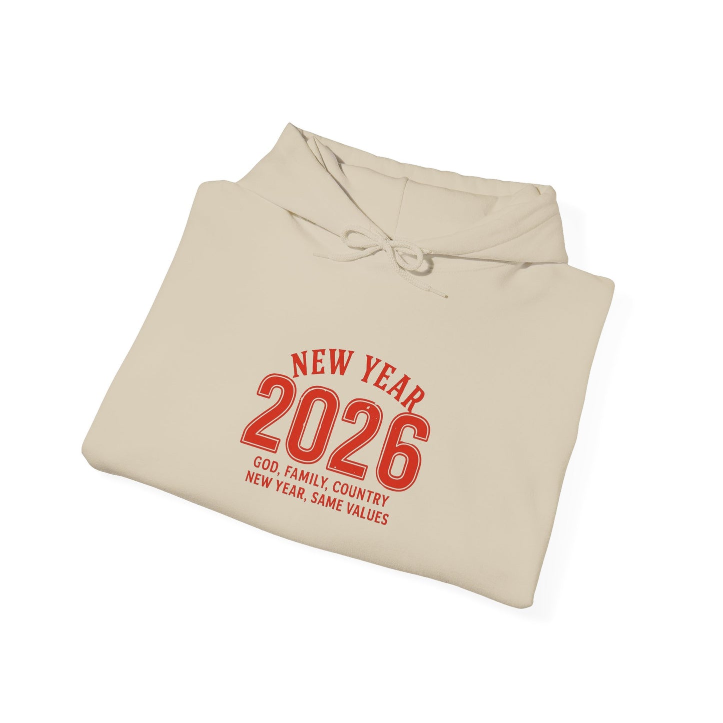 2026 New Year Hoodie - Minimal Red Celebration Sweatshirt