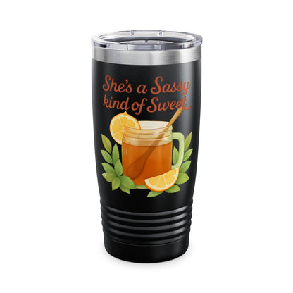 Sassy Sweet Tumbler | 20oz Insulated Travel Mug, Gifts for Tea Lovers, Fun Kitchenware, Quirky Drinkware, Summer Essentials