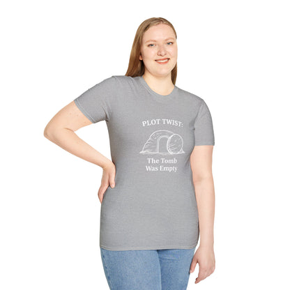 T-Shirt — "Plot Twist: The Tomb Was Empty" Christian Easter Graphic Tee