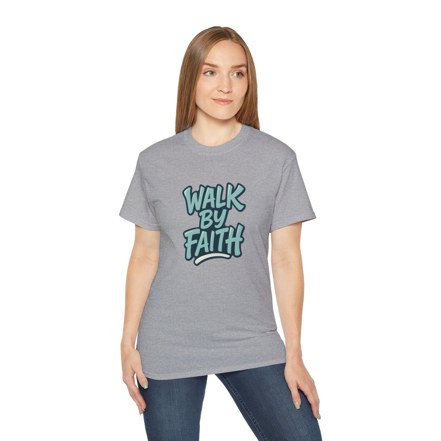 Walk by Faith Inspirational Unisex Tee, Motivational T-Shirt, Faith-Based Clothing, Gift for Believers, Casual Everyday Wear