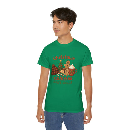 Christmas 'Calories Don’t Count' Tee - Holiday Cookie & Cocoa Graphic Shirt