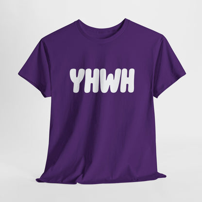 YHWH Unisex Heavy Cotton Tee, Spiritual T-Shirt, Casual Wear, Gift for Him/Her, Faith-Based Apparel, Trendy Everyday Tee