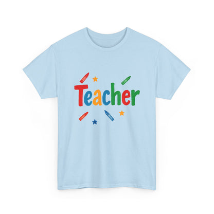 Colorful Teacher Appreciation Unisex Heavy Cotton Tee - Gifts for Educators, Back to School, Classroom, Birthday, Fun Teacher Shirt