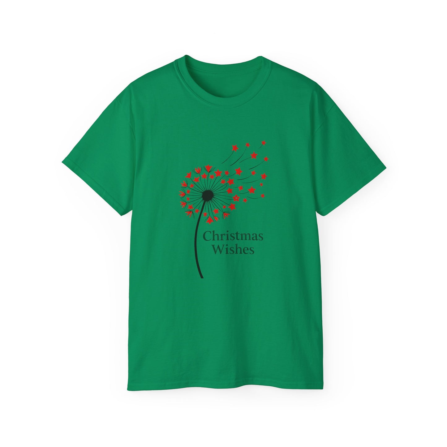 Christmas Wishes Tee — Dandelion & Red Star Holiday T-Shirt
