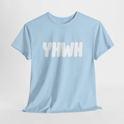 YHWH Unisex Heavy Cotton Tee, Spiritual T-Shirt, Casual Wear, Gift for Him/Her, Faith-Based Apparel, Trendy Everyday Tee