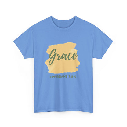 Inspiring Unisex Heavy Cotton Tee - Grace Ephesians 2:8-9, Christian Apparel, Faith-Based Gift, Everyday Wear, Relaxed Fit Tee