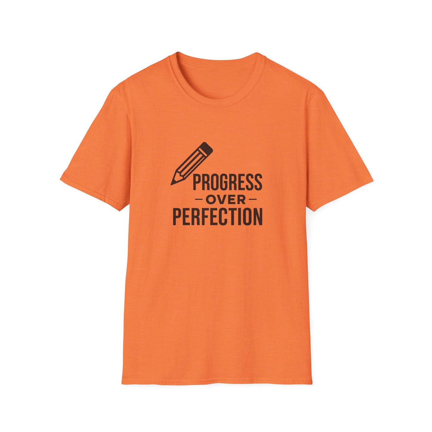 Progress Over Perfection Unisex Softstyle T-Shirt, Motivational Tee, Casual Wear, Gift for Students, Birthday, Self-Care