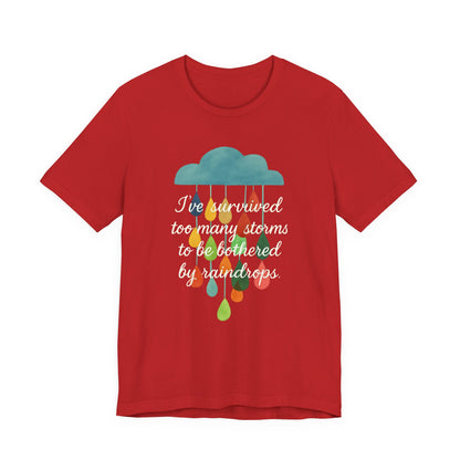 Survived Storms Tee: Uplifting Unisex T-Shirt, Inspirational Gift, Casual Wear, Everyday Comfort, Optimistic Quote Shirt