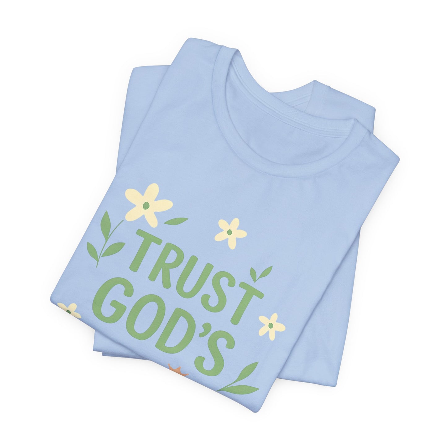 Trust God's Timing Tee, Inspirational Short Sleeve Shirt, Faith-Based Apparel, Gift for Believers, Bible Verse Tee, Everyday Wear