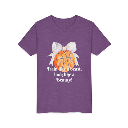 Basketball Motivational Tee for Kids, Youth Athletic Shirt, Sporty Fashion for Girls, Team Spirit Wear, Unique Gift for Young Athletes