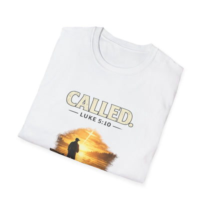 Called Luke 5:10 Fishing Christian T-Shirt — Sunset Silhouette Faith Tee