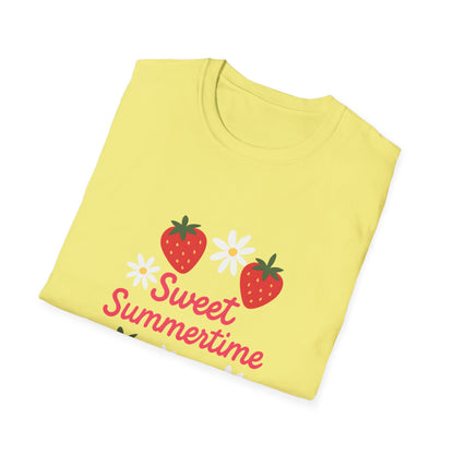 Sweet Summertime T-Shirt, Unisex Summer Tee, Cute Fruit Shirt, Casual Summer Apparel, Gift for Plant Lovers