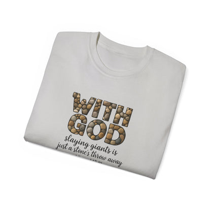Inspirational Faith Tee, With God Slaying Giants T-Shirt, Christian Gift, Motivational Apparel, Everyday Wear, Encouragement Shirt