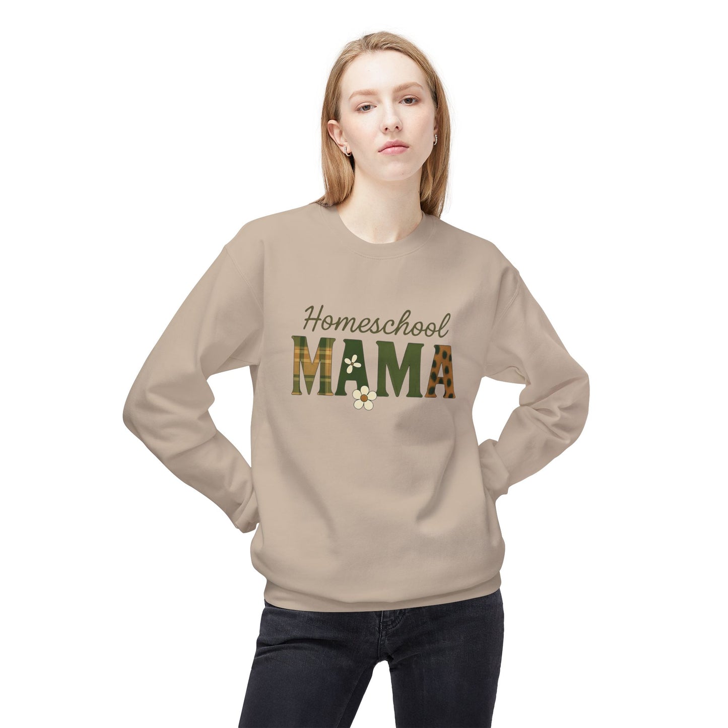Homeschool Mama Crewneck Sweatshirt — Plaid Floral Mom Teacher Gift