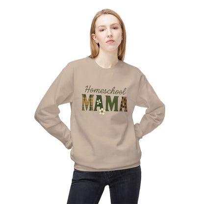 Homeschool Mama Crewneck Sweatshirt — Plaid Floral Mom Teacher Gift