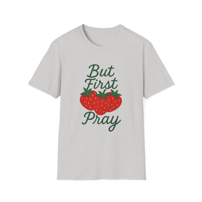 Strawberry Prayer Unisex T-Shirt, Comfortable Tee, Gift for Faith, Casual Wear, Summer Outfit, Church Event Shirt
