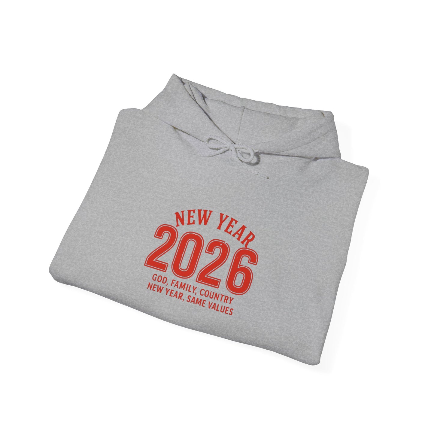 2026 New Year Hoodie - Minimal Red Celebration Sweatshirt