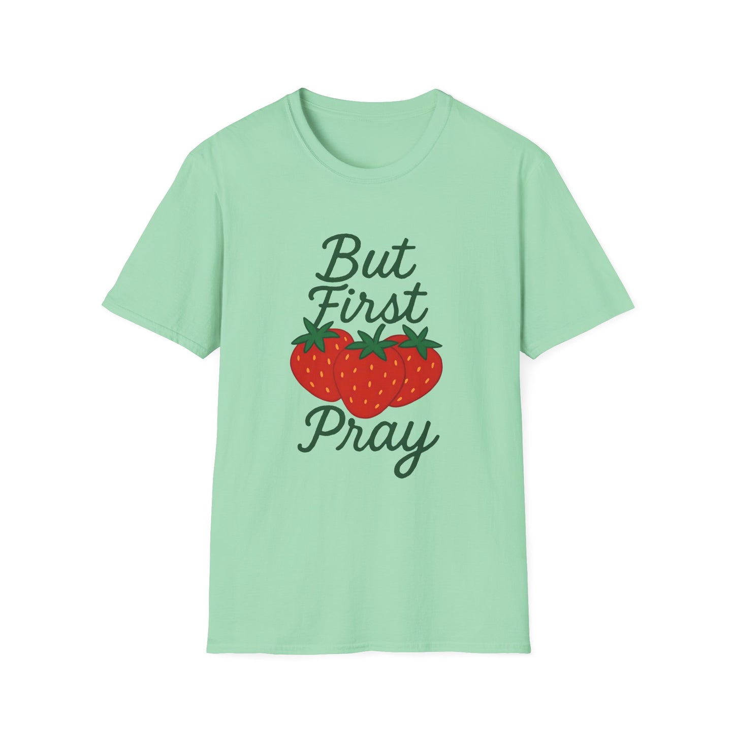Strawberry Prayer Unisex T-Shirt, Comfortable Tee, Gift for Faith, Casual Wear, Summer Outfit, Church Event Shirt