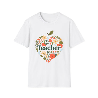 Floral Teacher T-Shirt | Perfect Gift for Educators, Back to School, Teacher Appreciation, Classroom Wear, Cute Teacher Shirts