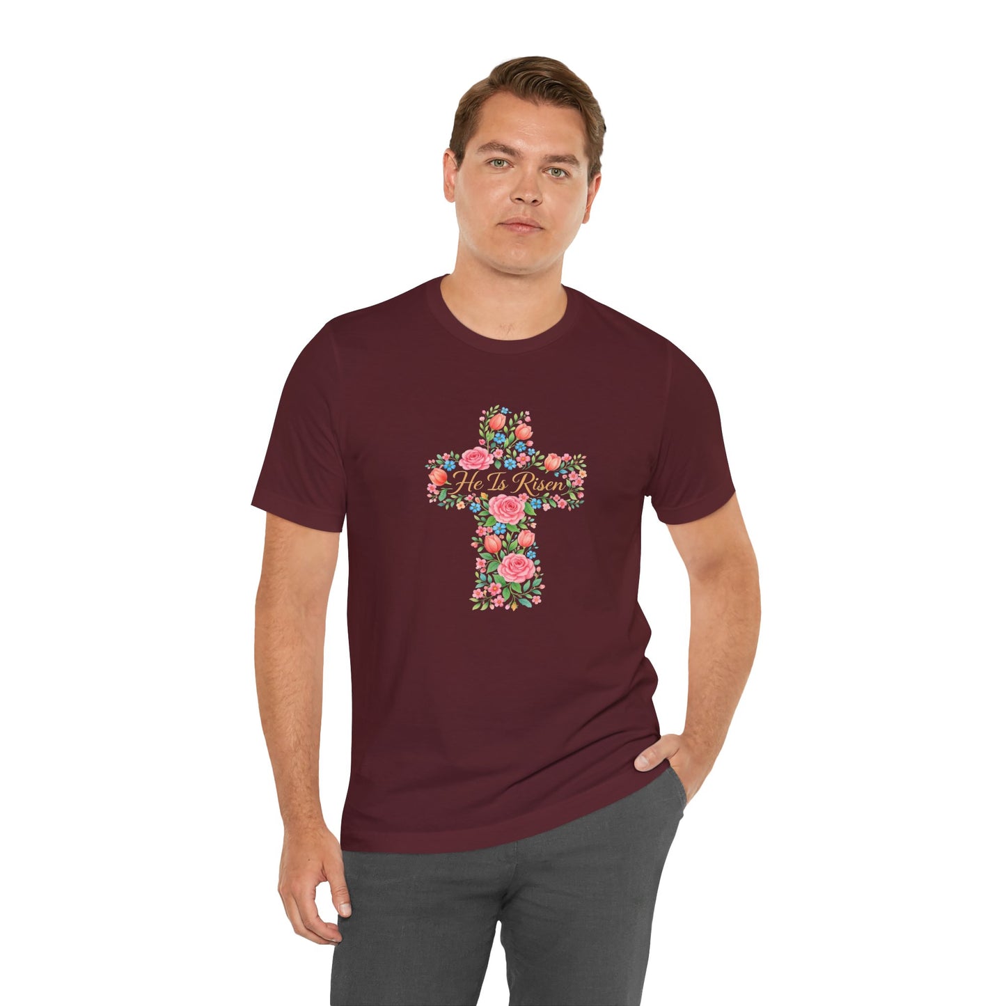 Floral Cross T-Shirt — Vintage Rose Faith Tee