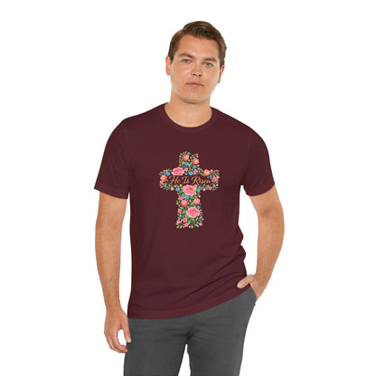 Floral Cross T-Shirt — Vintage Rose Faith Tee