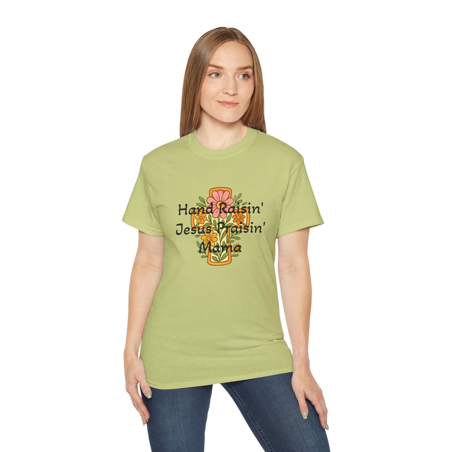 Floral Graphic Tee for Moms, Hand Raisin' Tee, Unisex Cotton Shirt, Mother's Day Gift, Cute Family Apparel, Comfortable Casual Wear