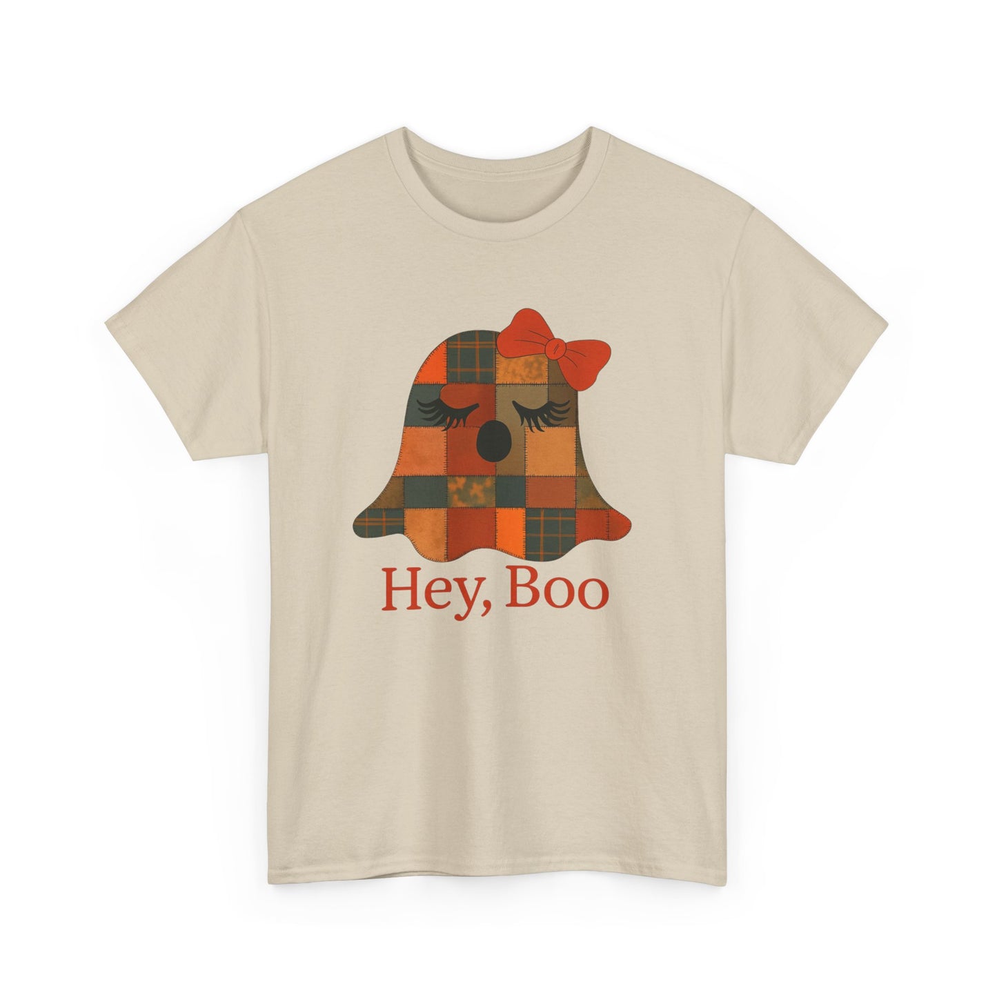 Hey Boo Halloween Tee, Unisex Cotton Shirt for Ghost Lovers, Spooky Apparel, Cute Halloween Gift, Trick or Treat Shirt