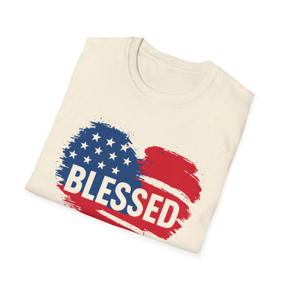 Patriotic Blessed Heart T-Shirt, Unisex T-Shirt, July 4th Shirt, Gift for Veterans, Casual Tee, Everyday Wear