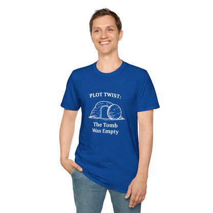T-Shirt — "Plot Twist: The Tomb Was Empty" Christian Easter Graphic Tee