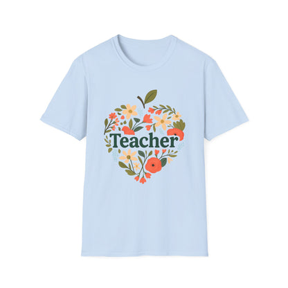 Floral Teacher T-Shirt | Perfect Gift for Educators, Back to School, Teacher Appreciation, Classroom Wear, Cute Teacher Shirts