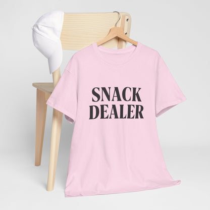 Snack Dealer Unisex Heavy Cotton Tee | Funny Shirt for Food Lovers, Casual Wear, Gift for Chefs, Snack Enthusiasts, Unique Apparel