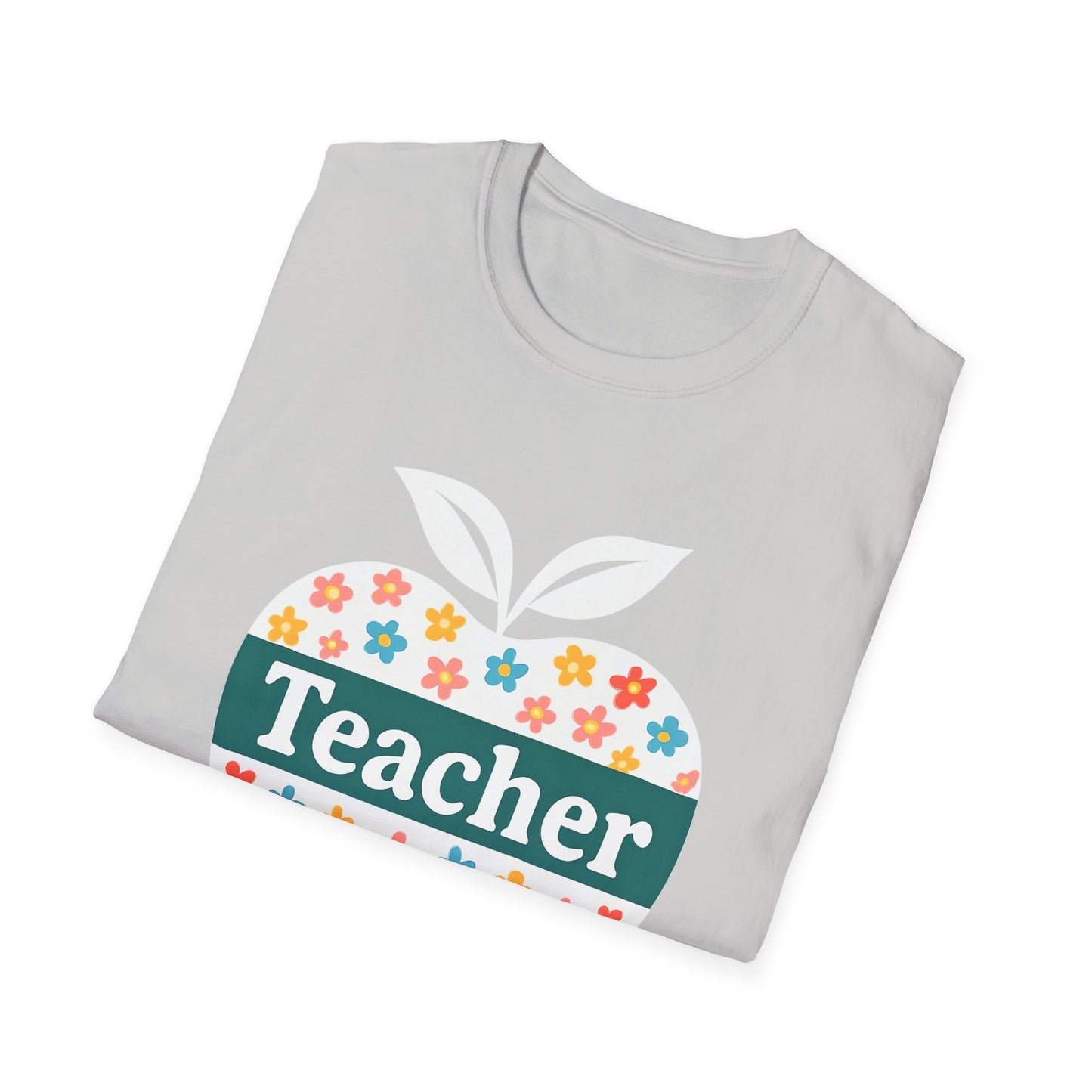 Teacher Appreciation Orange T-Shirt, Gift for Educators, School Spirit Wear, Teacher's Day, Floral Design, Unisex Softstyle Tee