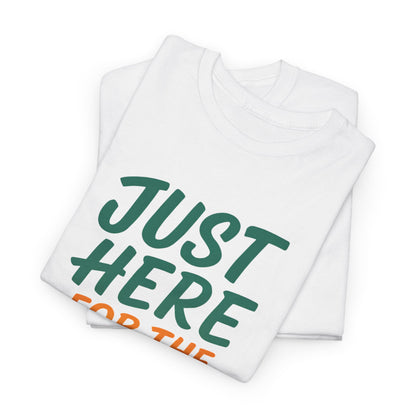 Just Here for the Fellowship Potluck Tee, Unisex Cotton T-Shirt, Fun Gathering Shirt, Party Tees, Casual Event Wear, Gifts for Friends