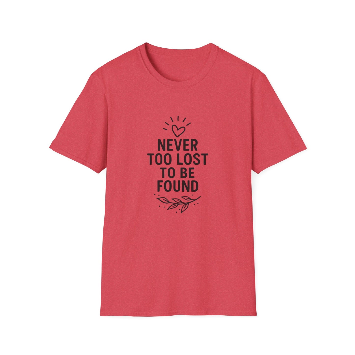 Inspirational Quote T-Shirt: Never Too Lost To Be Found, Unisex Softstyle Tee for Everyday Comfort, Gift for Friends, Uplifting [...]