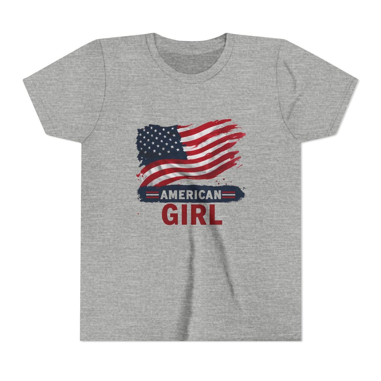 American Girl Youth Tee - Patriotic Short Sleeve Shirt for Kids, Summer Wear, 4th of July, Birthday Gift, Casual Everyday Style