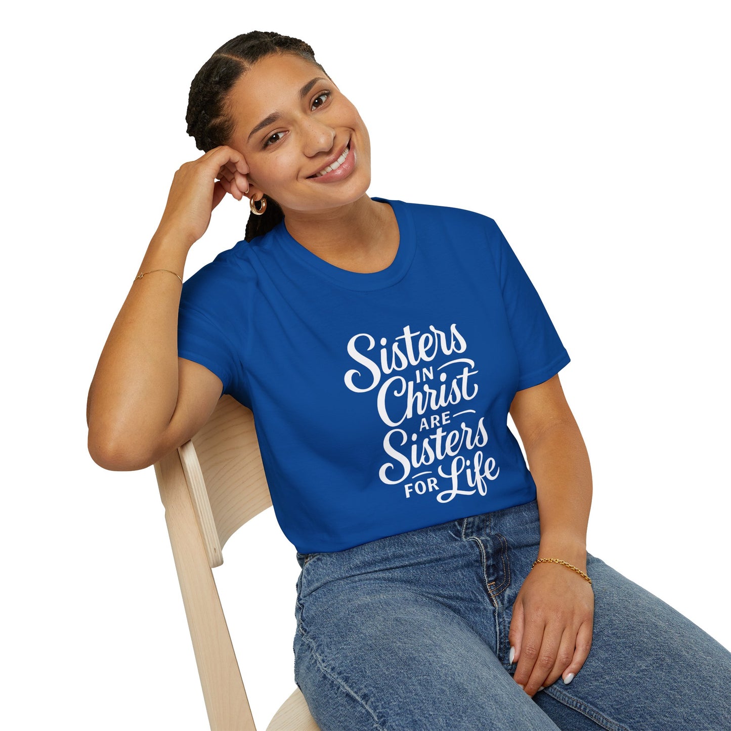 Sisters in Christ T-Shirt, Christian Apparel, Faith-Based Gift, Unisex Softstyle Tee, Sisterhood Celebration Top