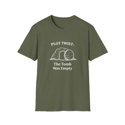 T-Shirt — "Plot Twist: The Tomb Was Empty" Christian Easter Graphic Tee