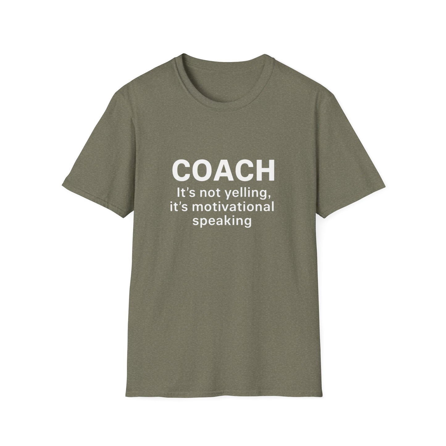 Motivational Coach T-Shirt, Unisex Softstyle Tee, Perfect Gift for Coaches, Sports Apparel, Inspirational Shirt
