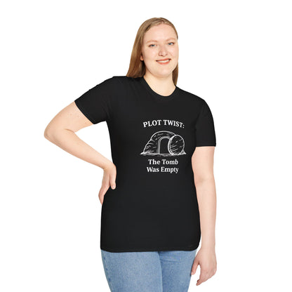 T-Shirt — "Plot Twist: The Tomb Was Empty" Christian Easter Graphic Tee
