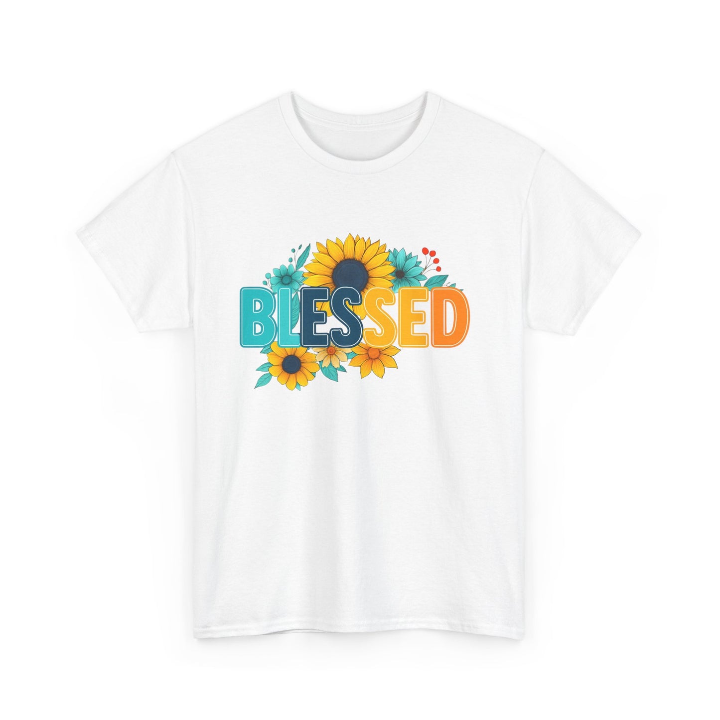 Blessed Sunflower Unisex Tee, Inspirational Shirt, Casual Gift, Everyday Wear, Spring Fashion, Faith-Based Apparel