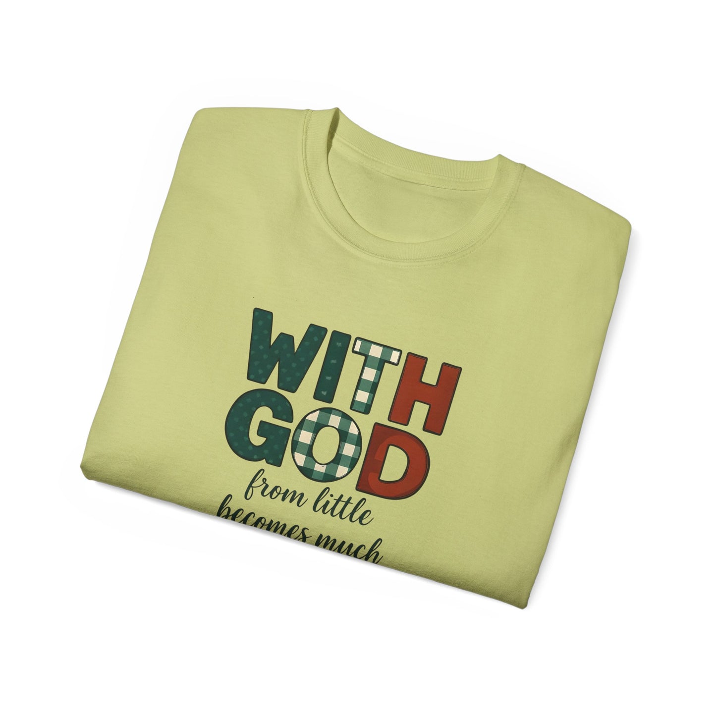 Inspirational Unisex Tee - 'With God, From Little Becomes Much' - Faith T-Shirt, Christian Apparel, Gift for Believers, Religious Tee, [...]