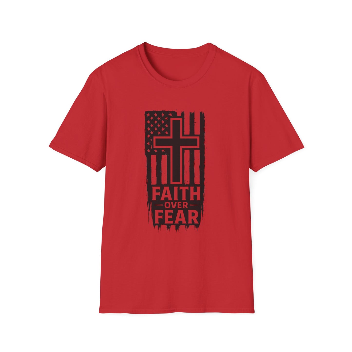 Faith Over Fear Unisex Softstyle T-Shirt - Inspirational Tee for Christians, Everyday Wear, Gifts for Him/Her, Faith-Based Apparel