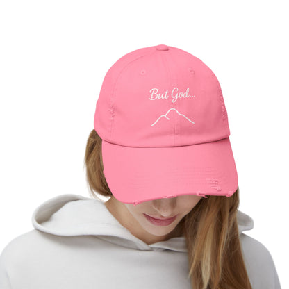Distressed Cap with 'But God...' Quote, Inspirational Hat for Outdoor Enthusiasts, Gift for Faith Lovers, Everyday Style Accessory, [...]