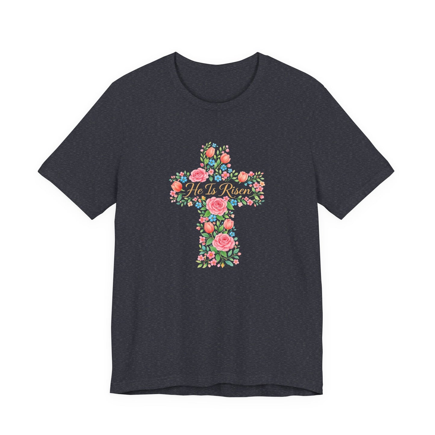 Floral Cross T-Shirt — Vintage Rose Faith Tee