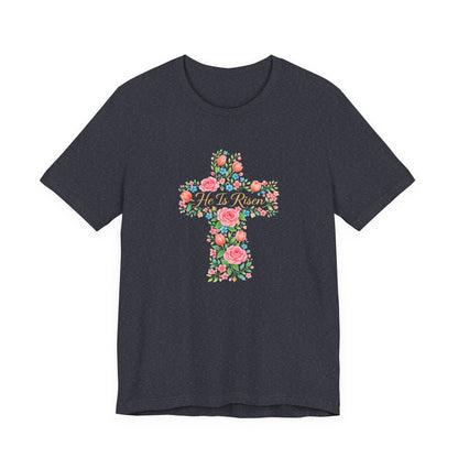 Floral Cross T-Shirt — Vintage Rose Faith Tee