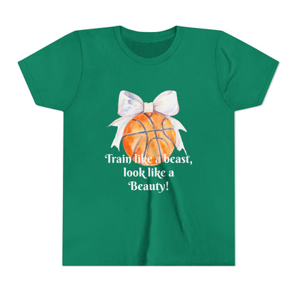 Basketball Motivational Tee for Kids, Youth Athletic Shirt, Sporty Fashion for Girls, Team Spirit Wear, Unique Gift for Young Athletes
