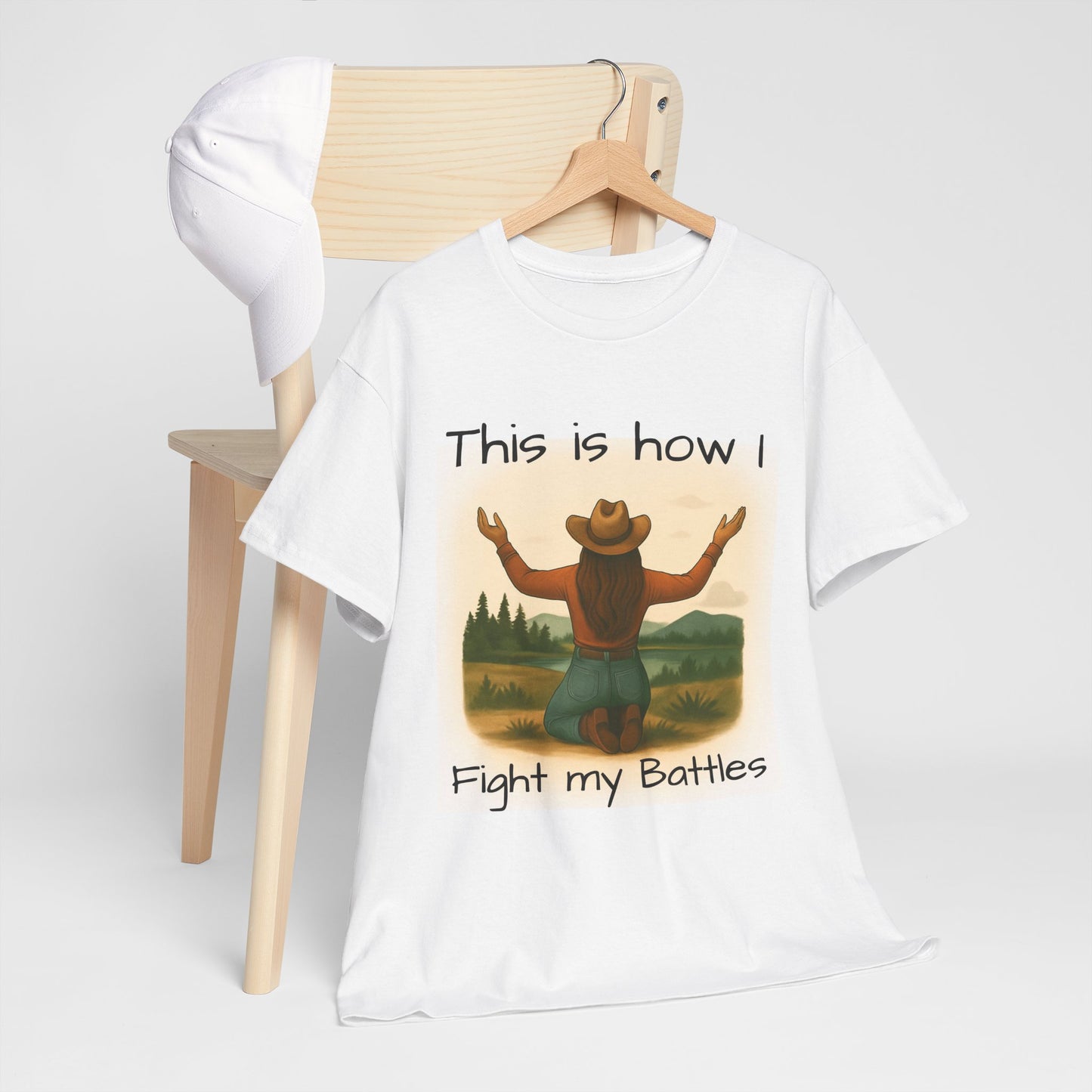 Unisex Heavy Cotton Tee - "This Is How I Fight My Battles" Motivational T-Shirt, Inspirational Apparel, Gift for Warriors, Casual [...]