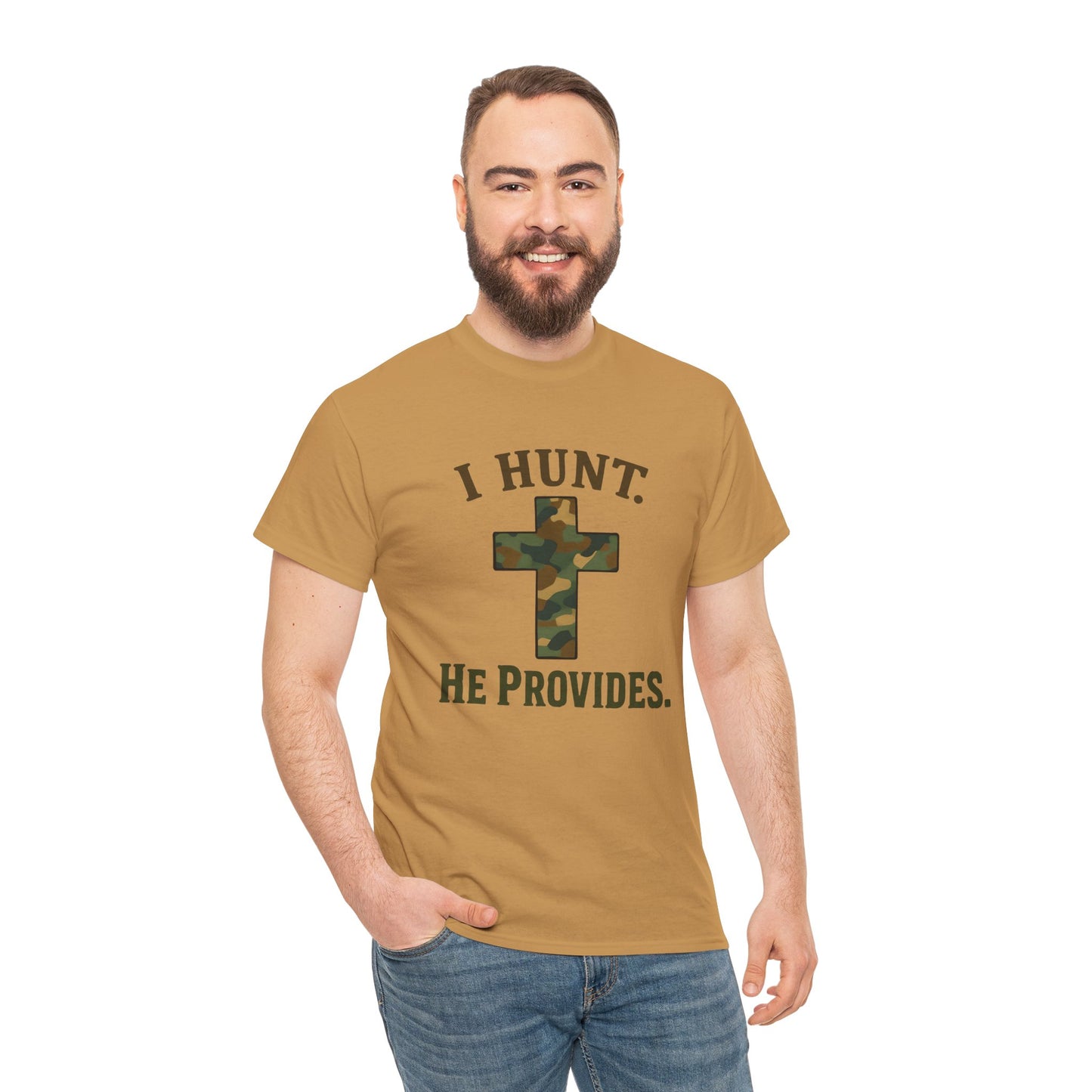 Christian Hunting Tee, I Hunt He Provides Shirt, Outdoor Enthusiast Gift, Faith-Based Apparel, Everyday Casual Wear