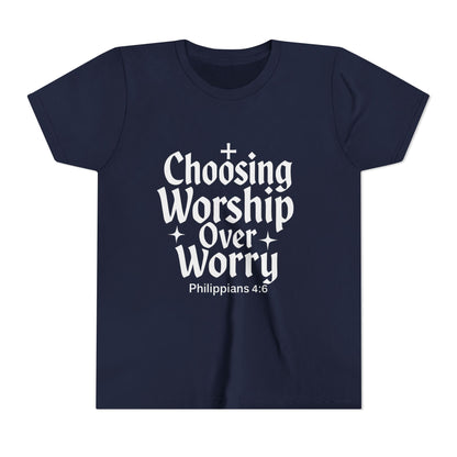 Youth Inspirational Tee - Choosing Worship Over Worry, Motivational Youth Shirt, Christian Apparel, Faith-Based Gift for Kids, [...]