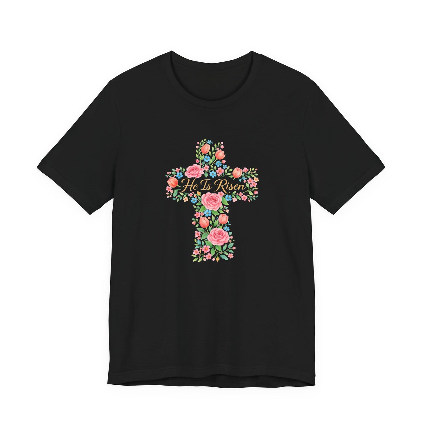 Floral Cross T-Shirt — Vintage Rose Faith Tee